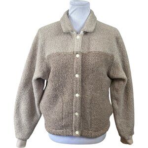 Outdoor Voices Mega Fleece Bomber Snap Jacket Two Tone Oatmeal S Small 2020